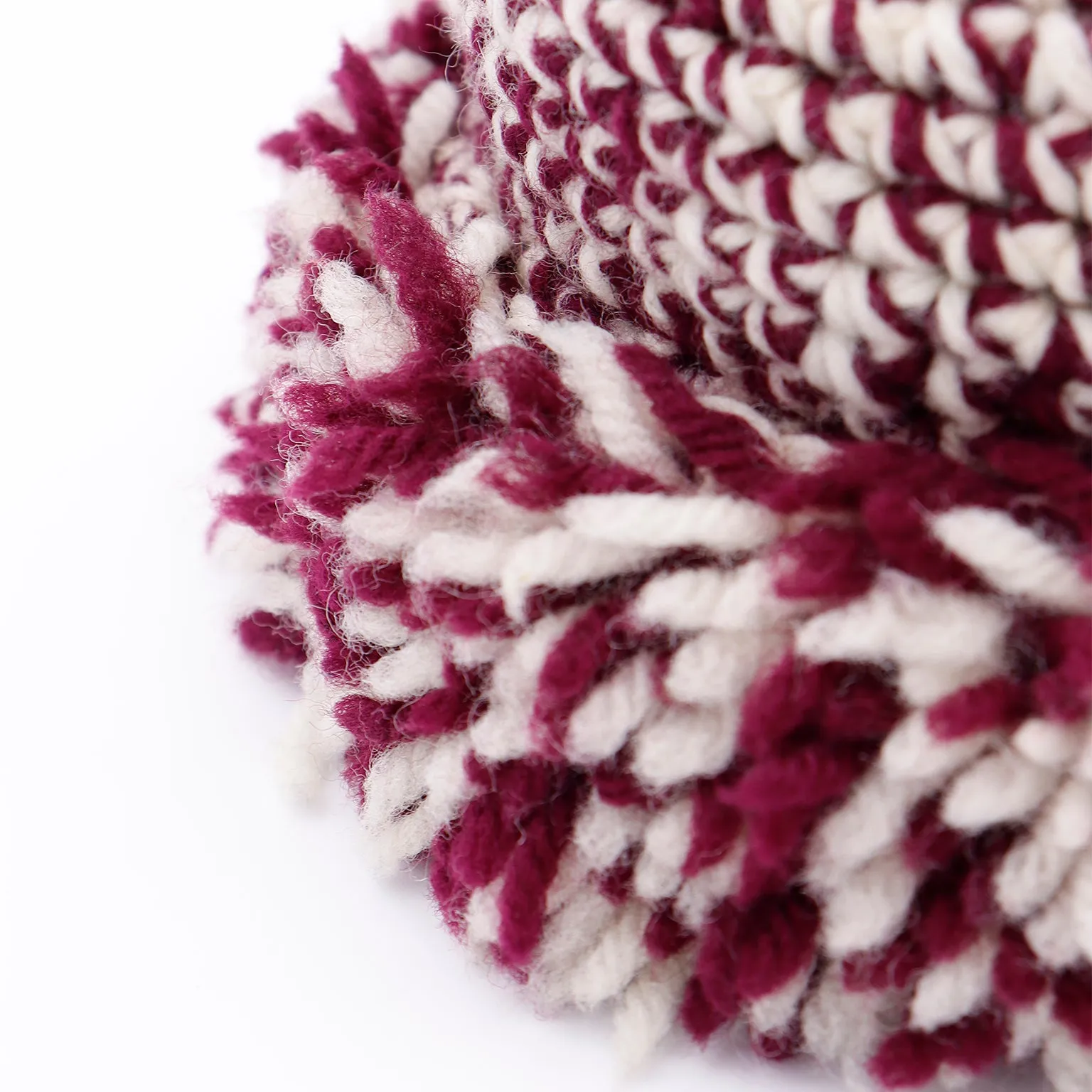 1970s Yves Saint Laurent Burgundy & White Knit Hat