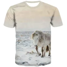 Animal T-shirt Men Horse T shirts Funny Lovely Tshirts Novelty Harajuku Shirt Print Funny Tshirt Anime Short Sleeve T shirts