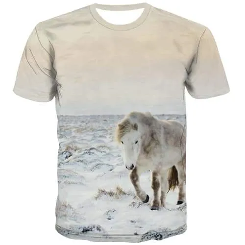 Animal T-shirt Men Horse T shirts Funny Lovely Tshirts Novelty Harajuku Shirt Print Funny Tshirt Anime Short Sleeve T shirts