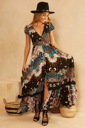 Art Generation Maxi Dress Black