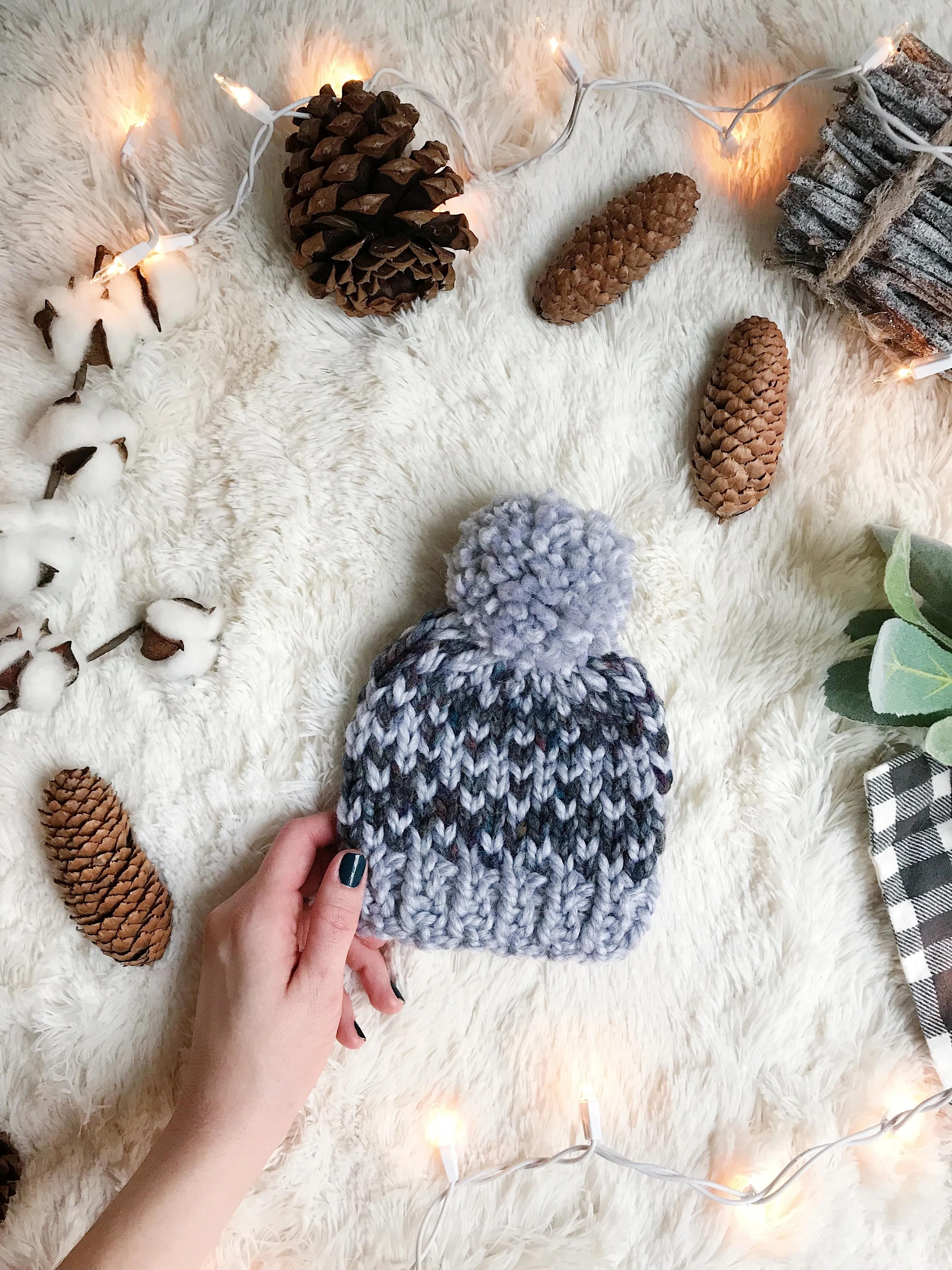 Baby Knitted Fair Isle Beanie with YARN Pom Pom // The Lil Hallowell