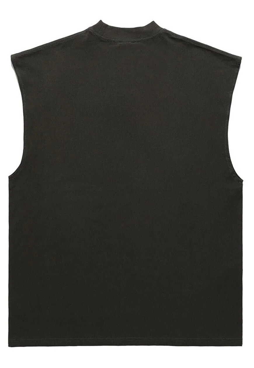 Balaclava tank top surfer vest retro sleeveless rap t-shirt