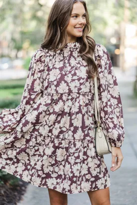 Be Your Best Brown Floral Babydoll Dress