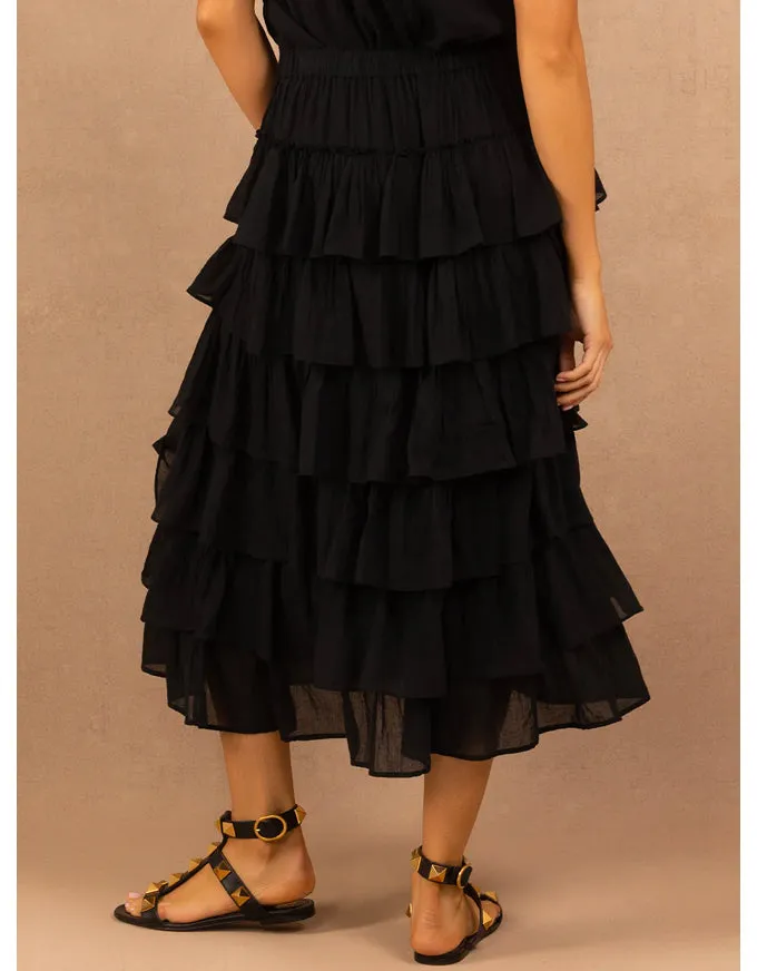 Birdy Layered Skirt Black