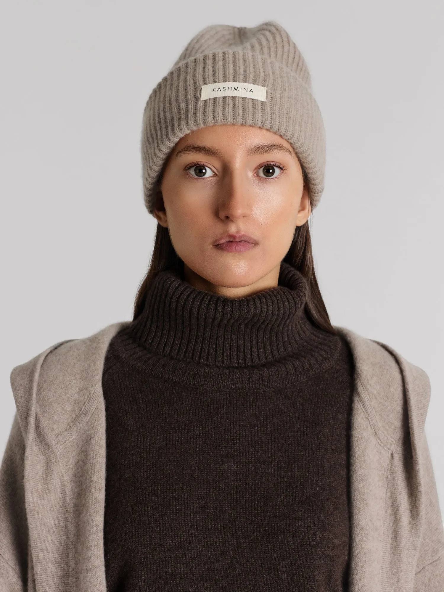 Cashmere beanie "Odny" - Toast