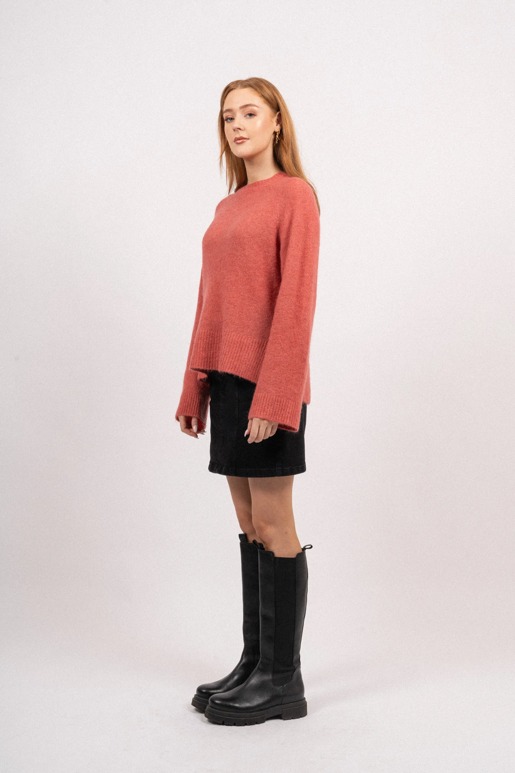 Ceara Hope Raglan Pullover - Mineral Red