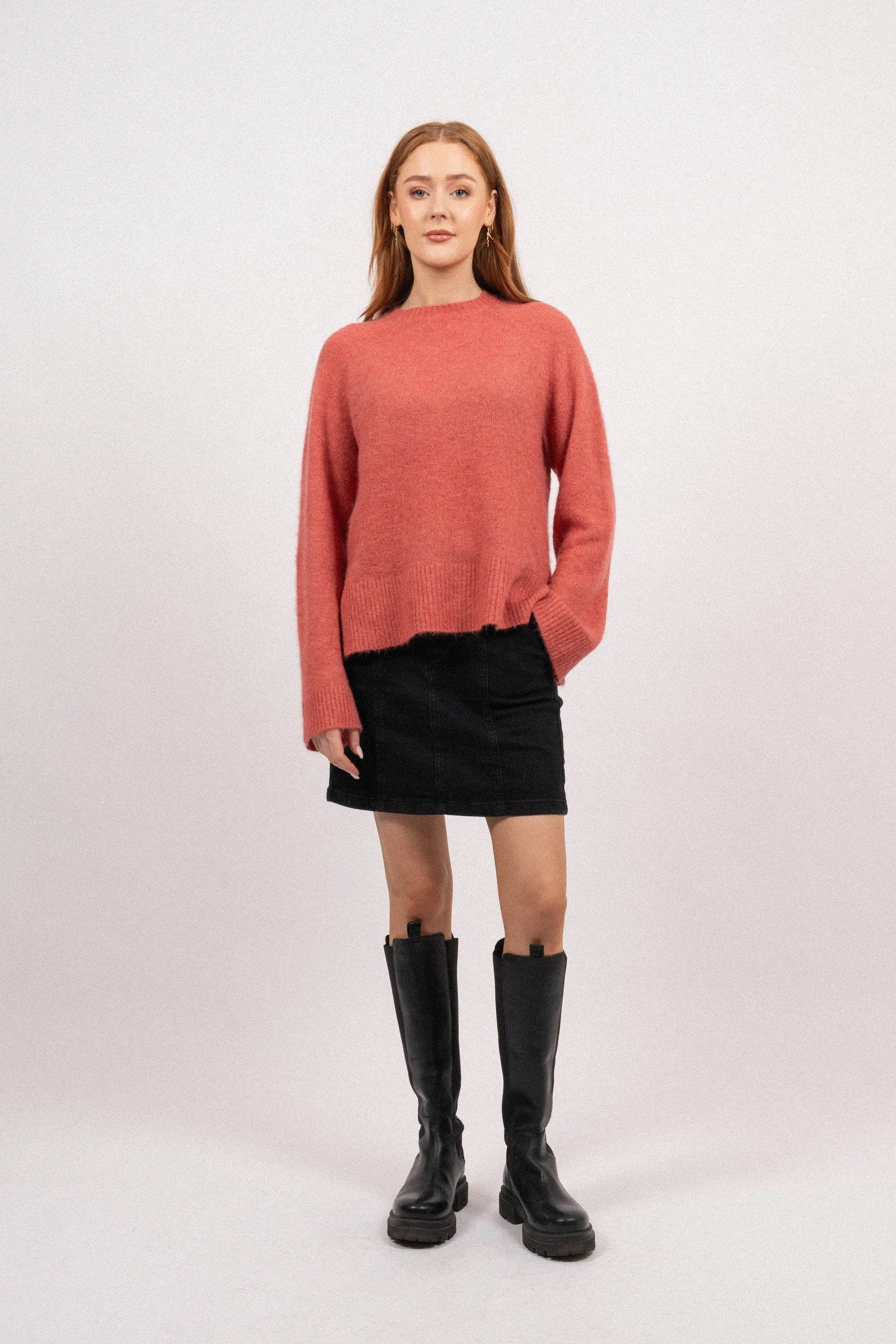 Ceara Hope Raglan Pullover - Mineral Red