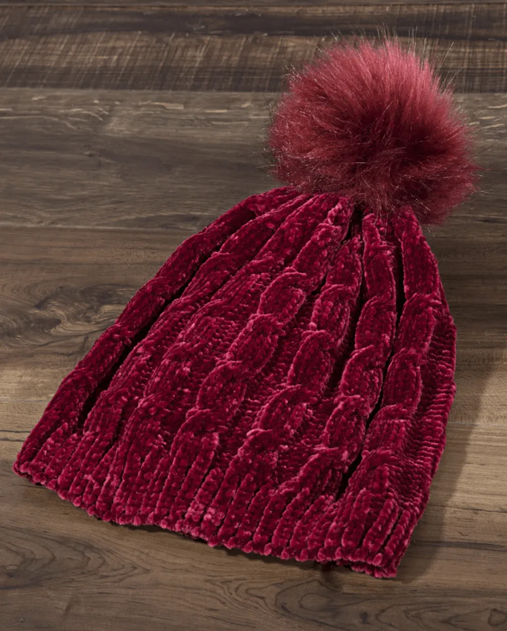 Chenille Soft Cable Knit Beanie Hat in Many Colors One Size 5013