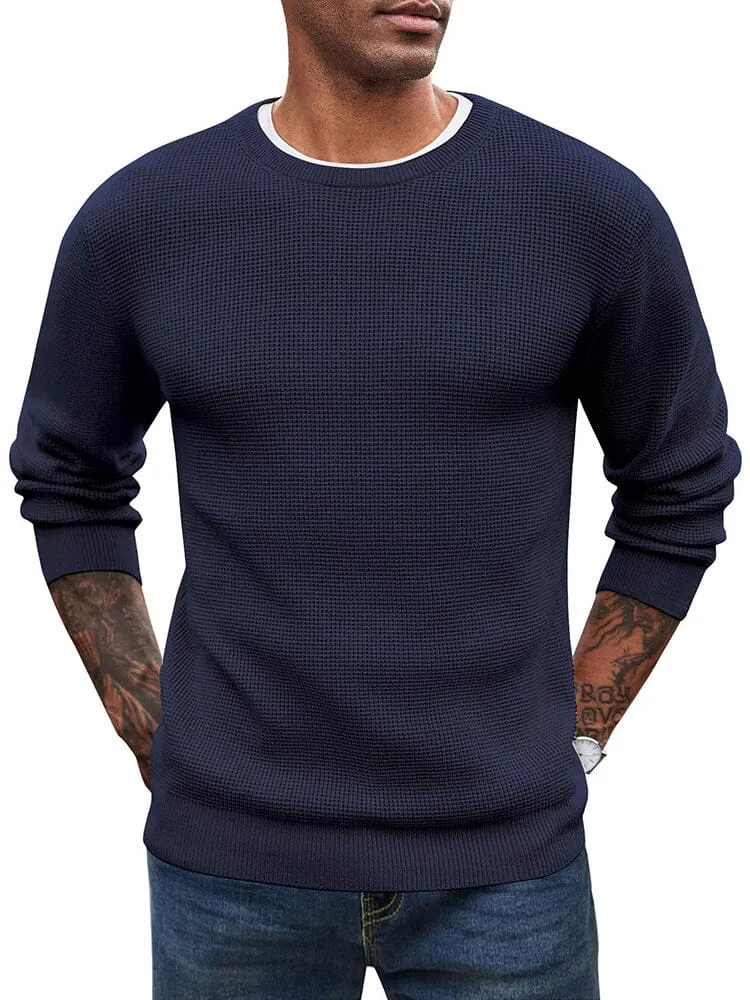 Classic Waffle Knitted Pullover Sweater (US Only)