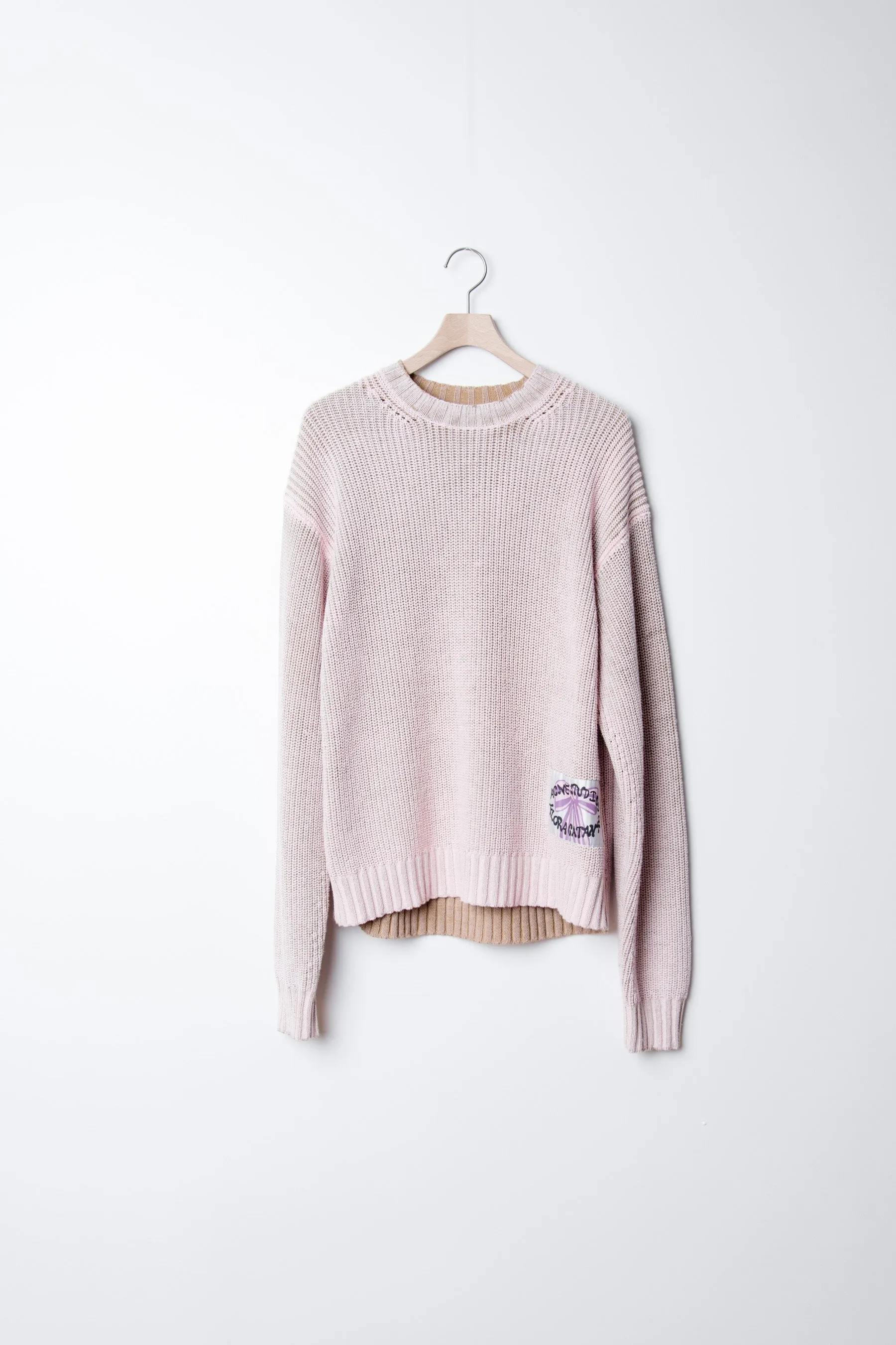 Crewneck Jumper Pale Pink/Vintage Beige FN-MN-KNIT000463