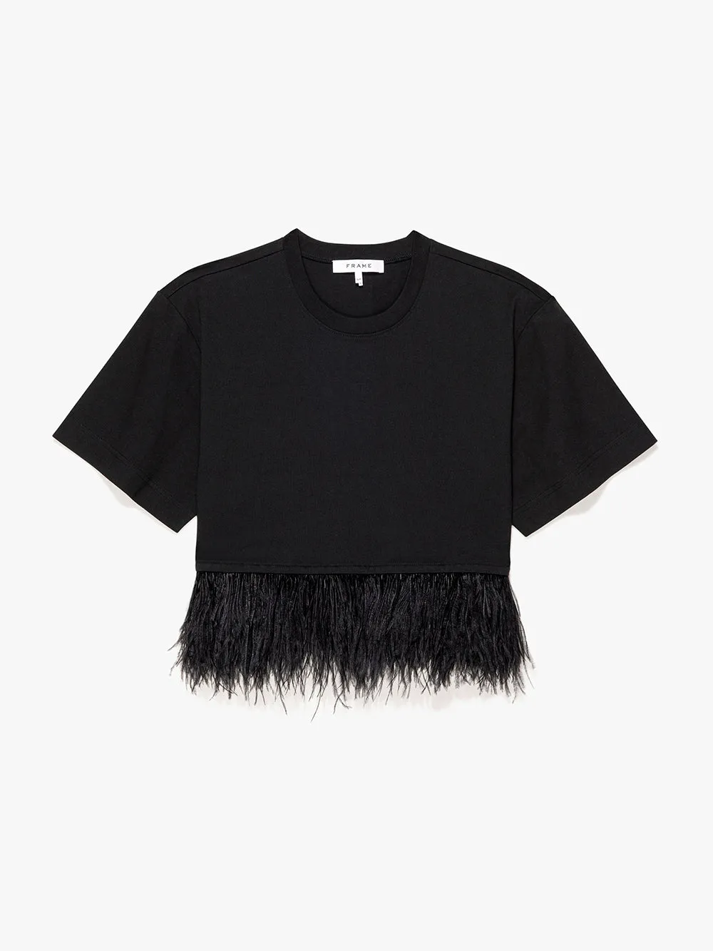 Cropped Feather Tee -- Noir