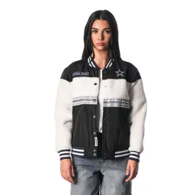 Dallas Cowboys Sherpa Bomber Jacket - Black/Cream