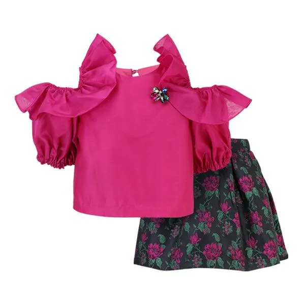 DAMASK GAZA DRESS WITH HAIRBOW