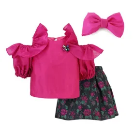 DAMASK GAZA DRESS WITH HAIRBOW