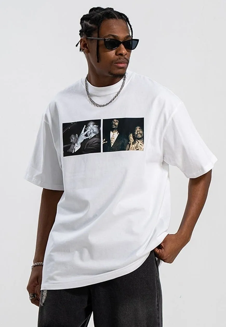 Dead rapper t-shirt hip-hop tee ganster top in white