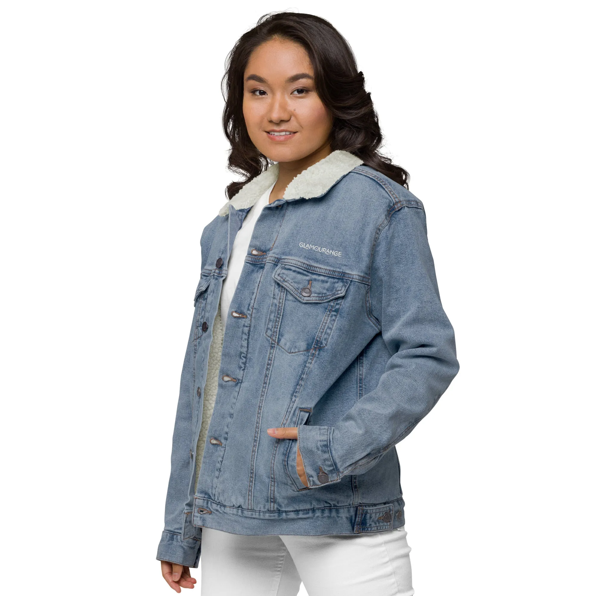 Denim Light & Denim Jacket Black For Women (Glamourange Sherpa Denim Jackets Womens)