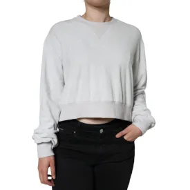 Dolce & Gabbana White Nylon Stretch Crew Neck Pullover Sweater