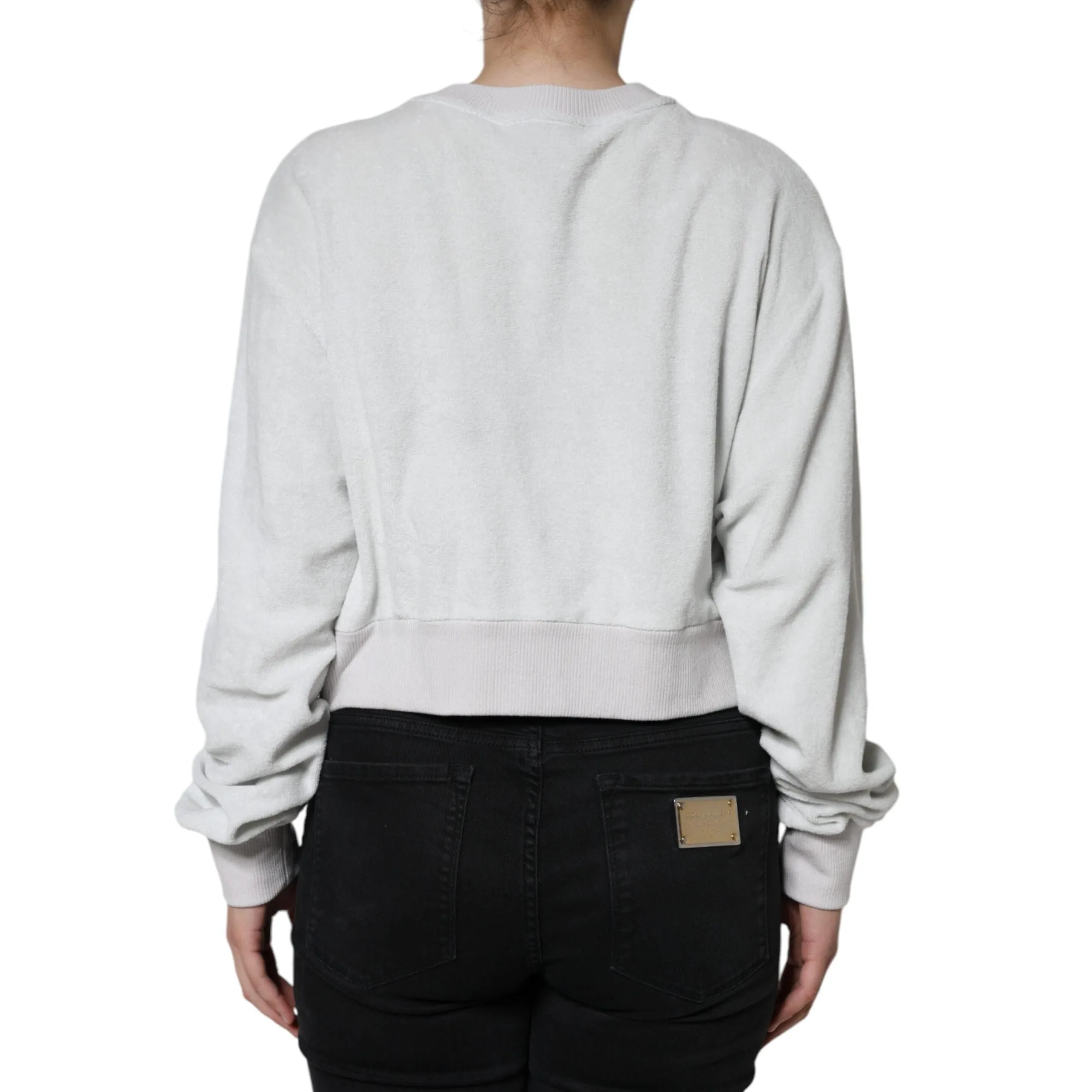 Dolce & Gabbana White Nylon Stretch Crew Neck Pullover Sweater