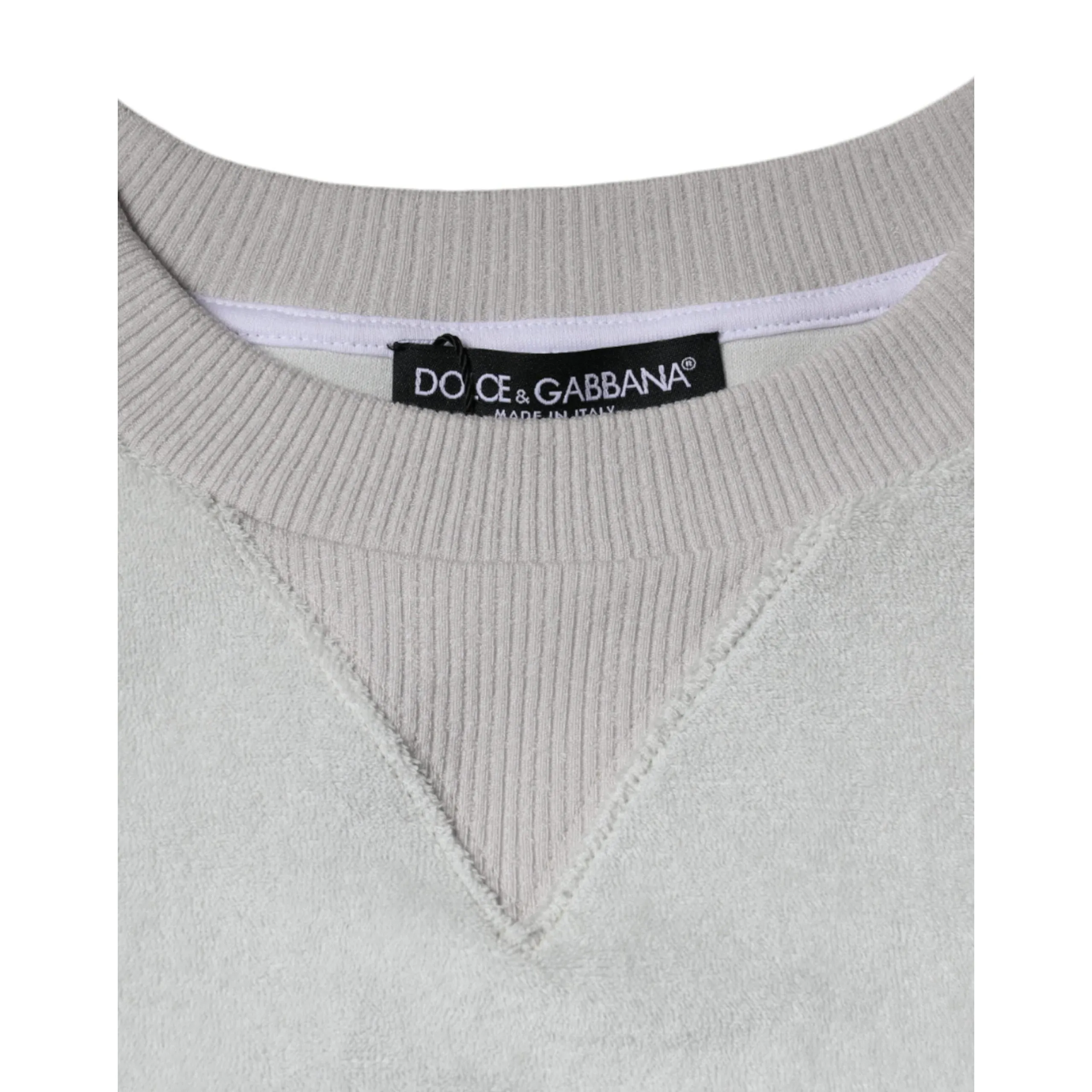 Dolce & Gabbana White Nylon Stretch Crew Neck Pullover Sweater