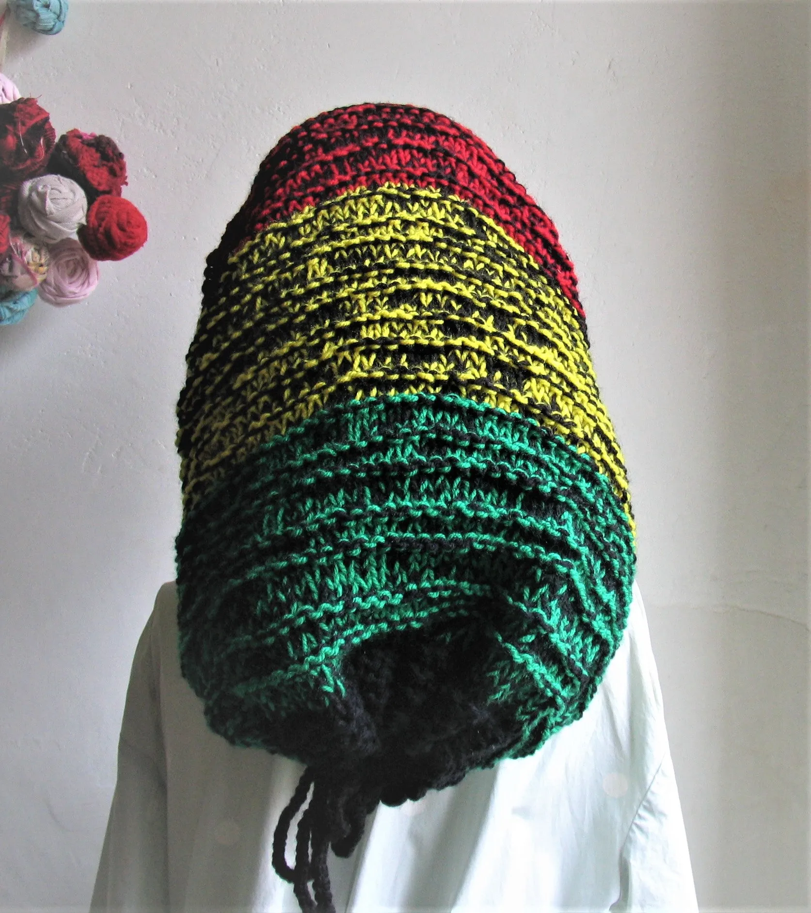 Dreads Long Tube Hat Beanie Dreadlock Sock Oversized Slouchy Unisex Winter Slouchy Hat Knit Rasta Tam Hippie Boho Headband Dreadstyles  Buggy Hat Dreads reggae Bob Marley Hat