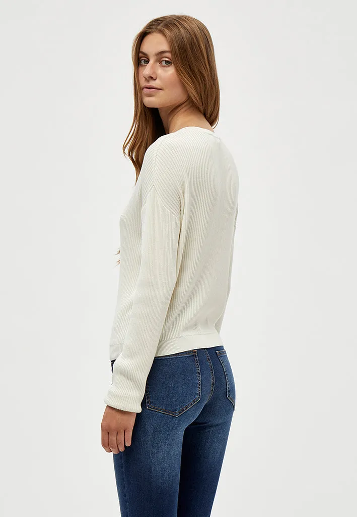 DSGeisha Rib V Pullover - Gardenia