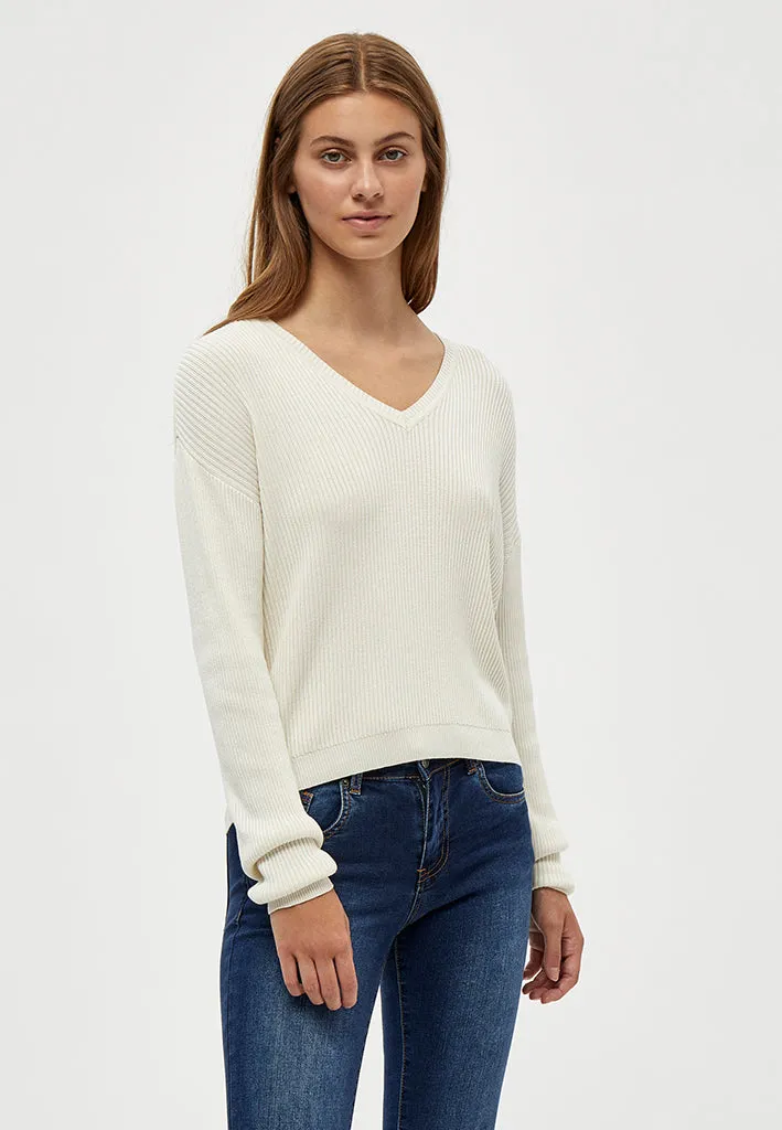 DSGeisha Rib V Pullover - Gardenia