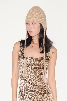 Earflap Beanie in Beige