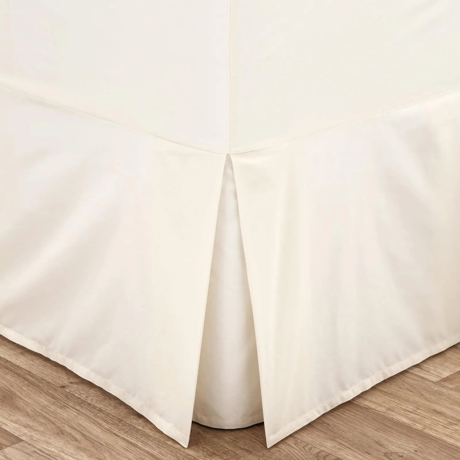 Easy-Iron Percale Pleated Fitted Valance Sheet Cream