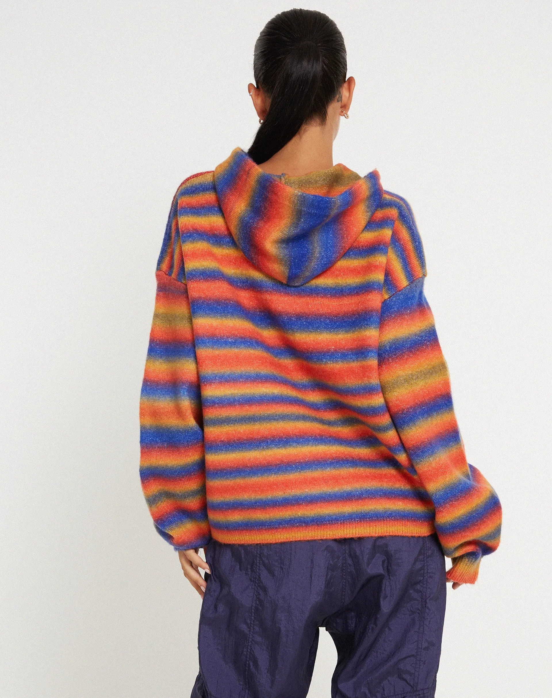 Ehsan Hoodie in Red Mix Stripe