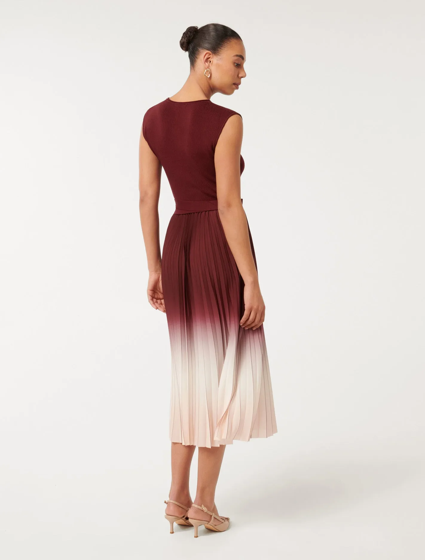 Elsie Ombre Pleat Midi Dress