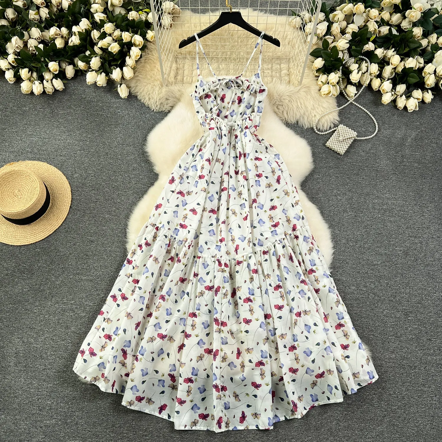 Fairy Backless Floral Slip Dress