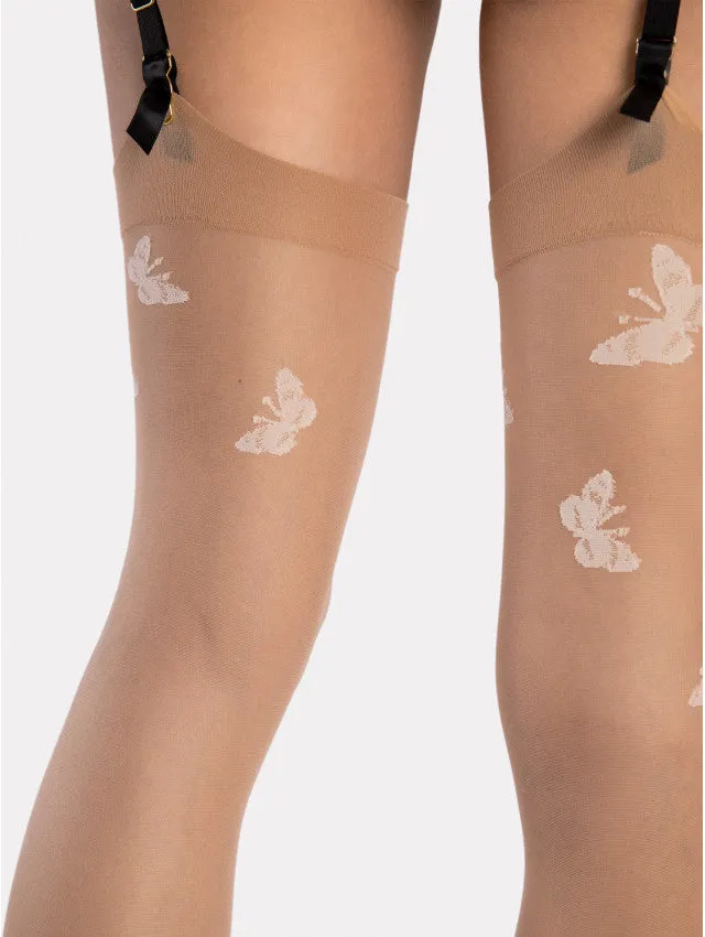 Farfalle Sheer Thigh-High Stockings