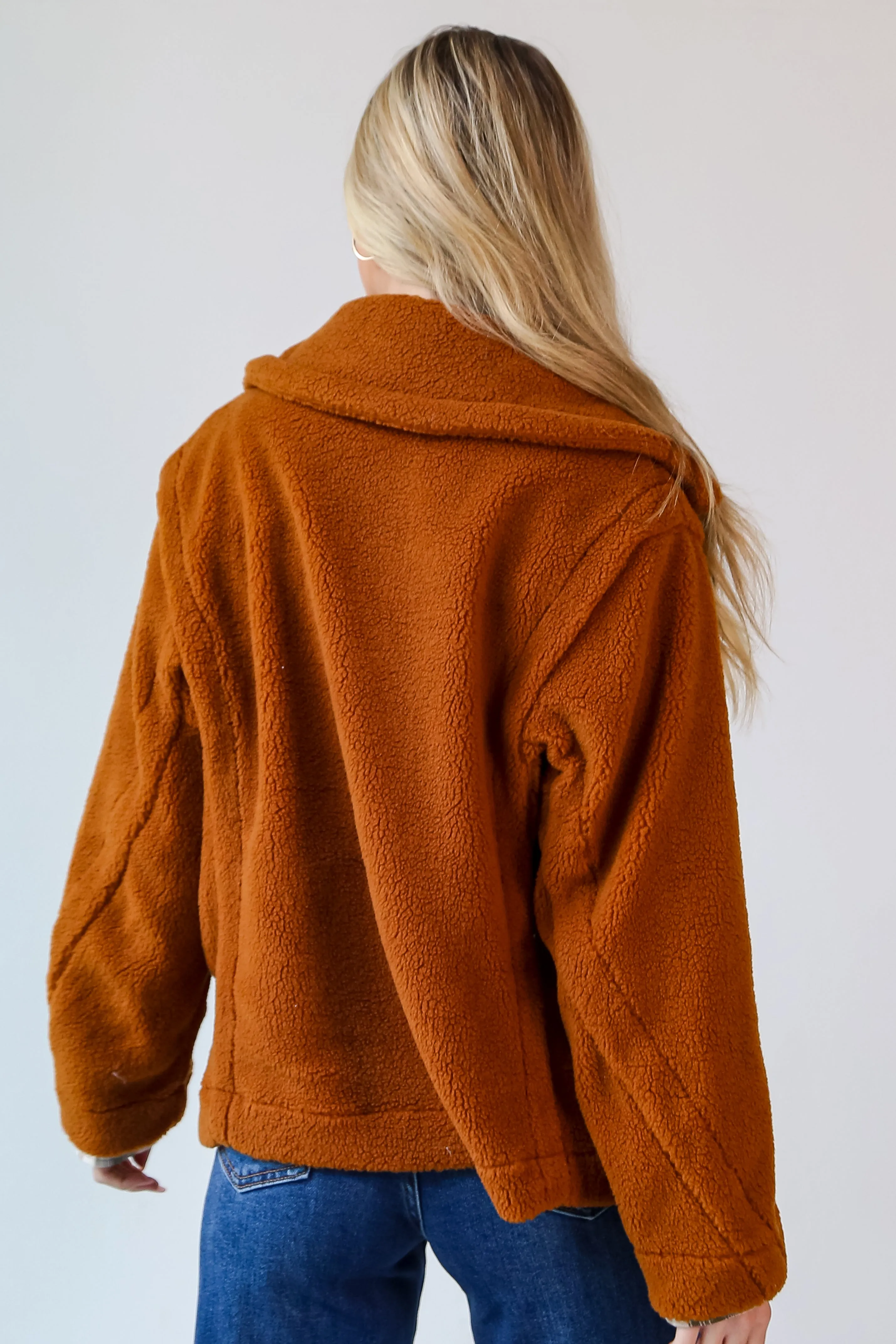 FINAL SALE - Staying Toasty Camel Sherpa Jacket - DOORBUSTER