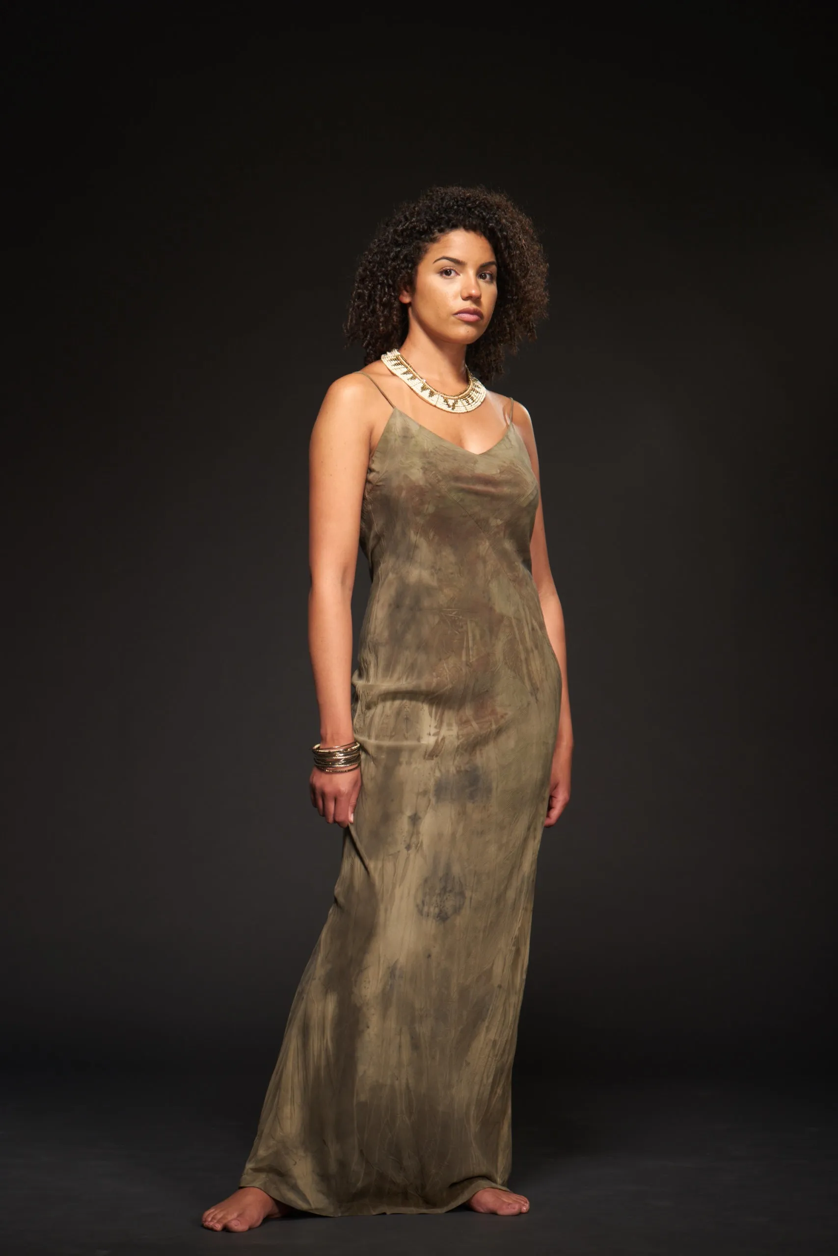 GE1-1503 Goldenrod Slip Maxi Dress