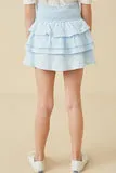 Girls Crochet Trimmed Smocked Layered Skirt