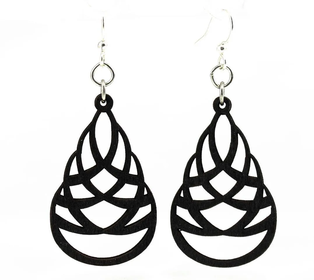 Green Tree Jewelry - Layered Teardrop Earrings: Black Satin