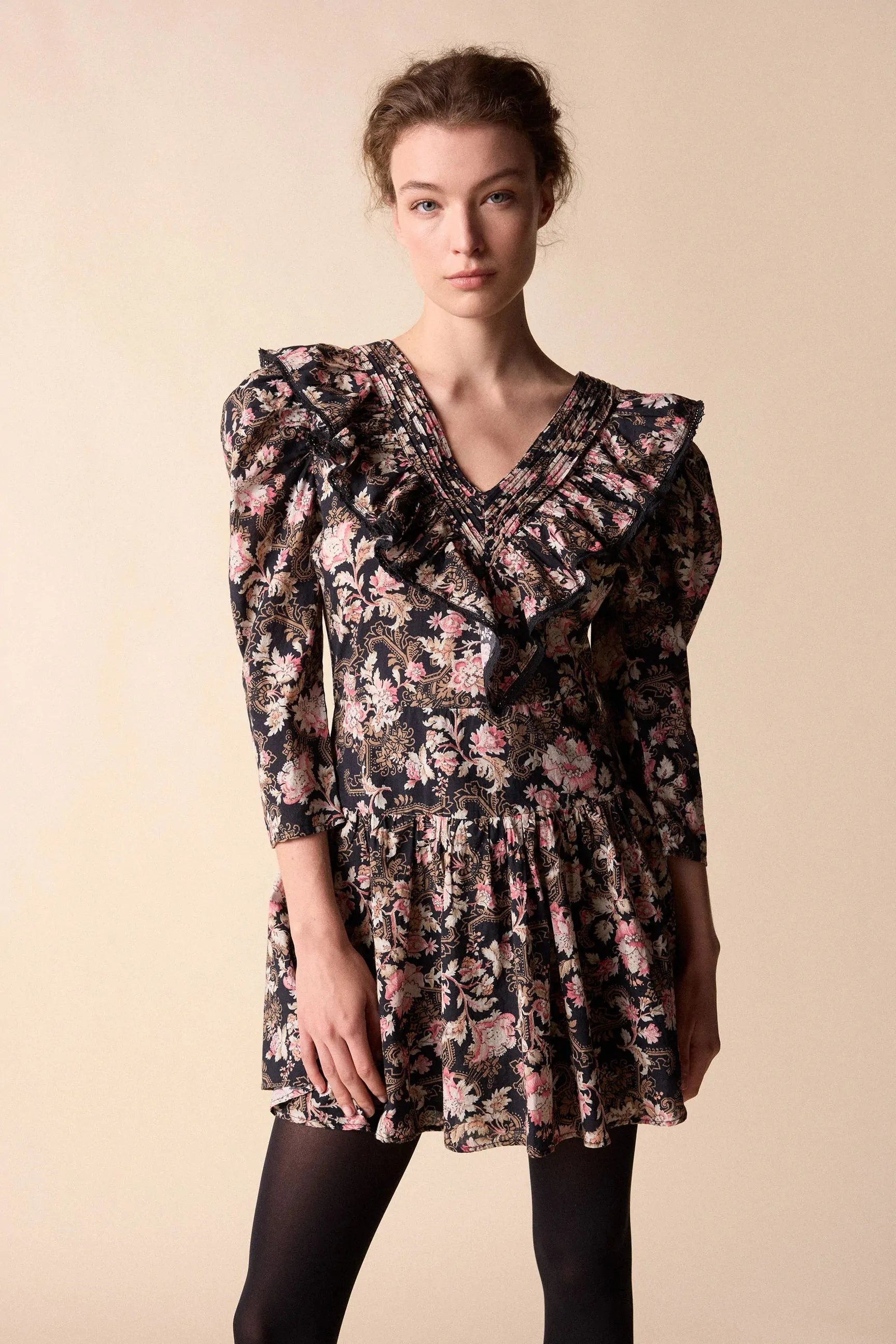 Hatfield Mini Dress in Belladonna Print