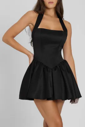 Hyades Halter Corset Mini Dress - Black