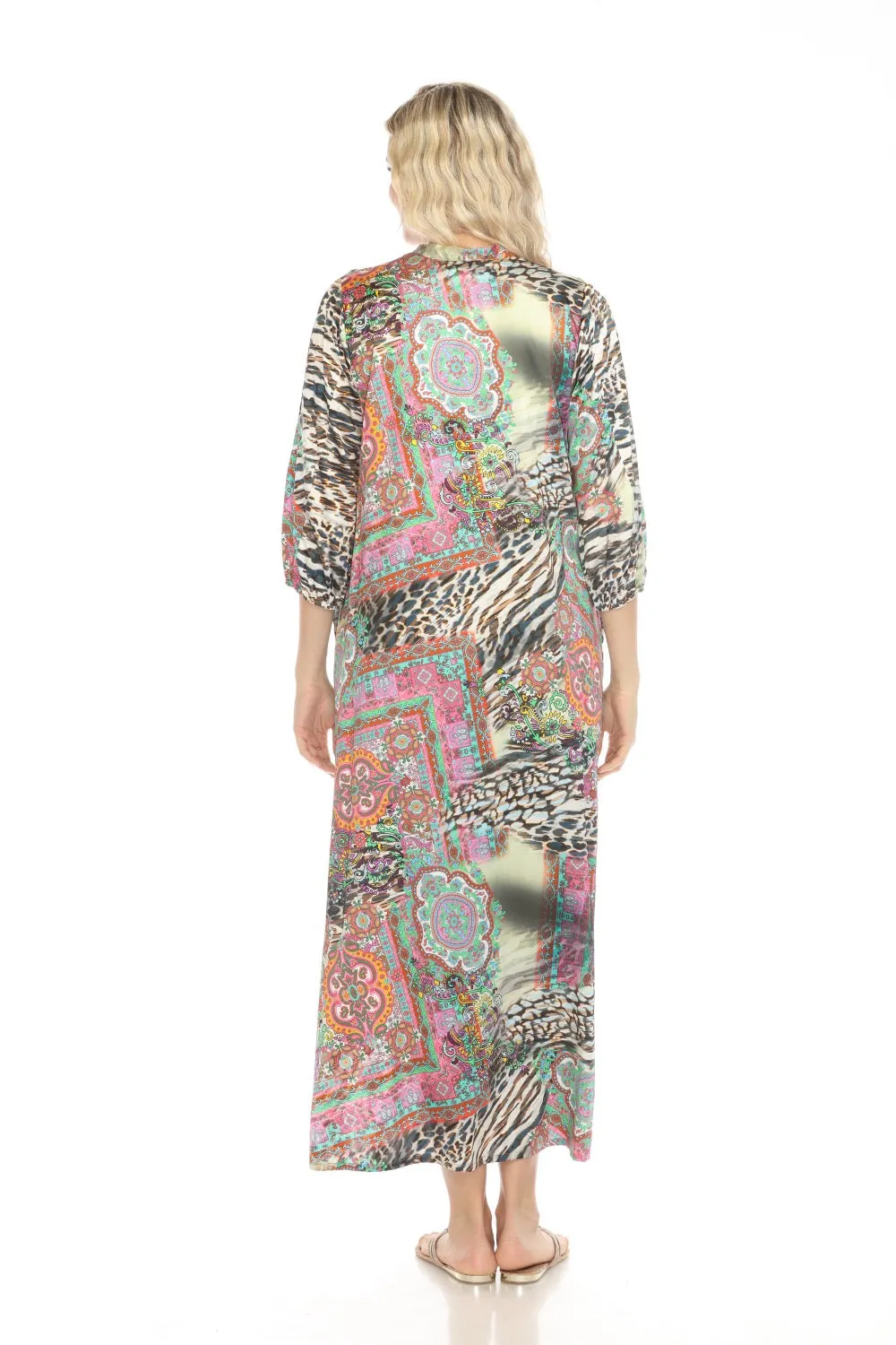 Johnny Was Kahinu Paisley Tie Silk Maxi Dress C36624BE