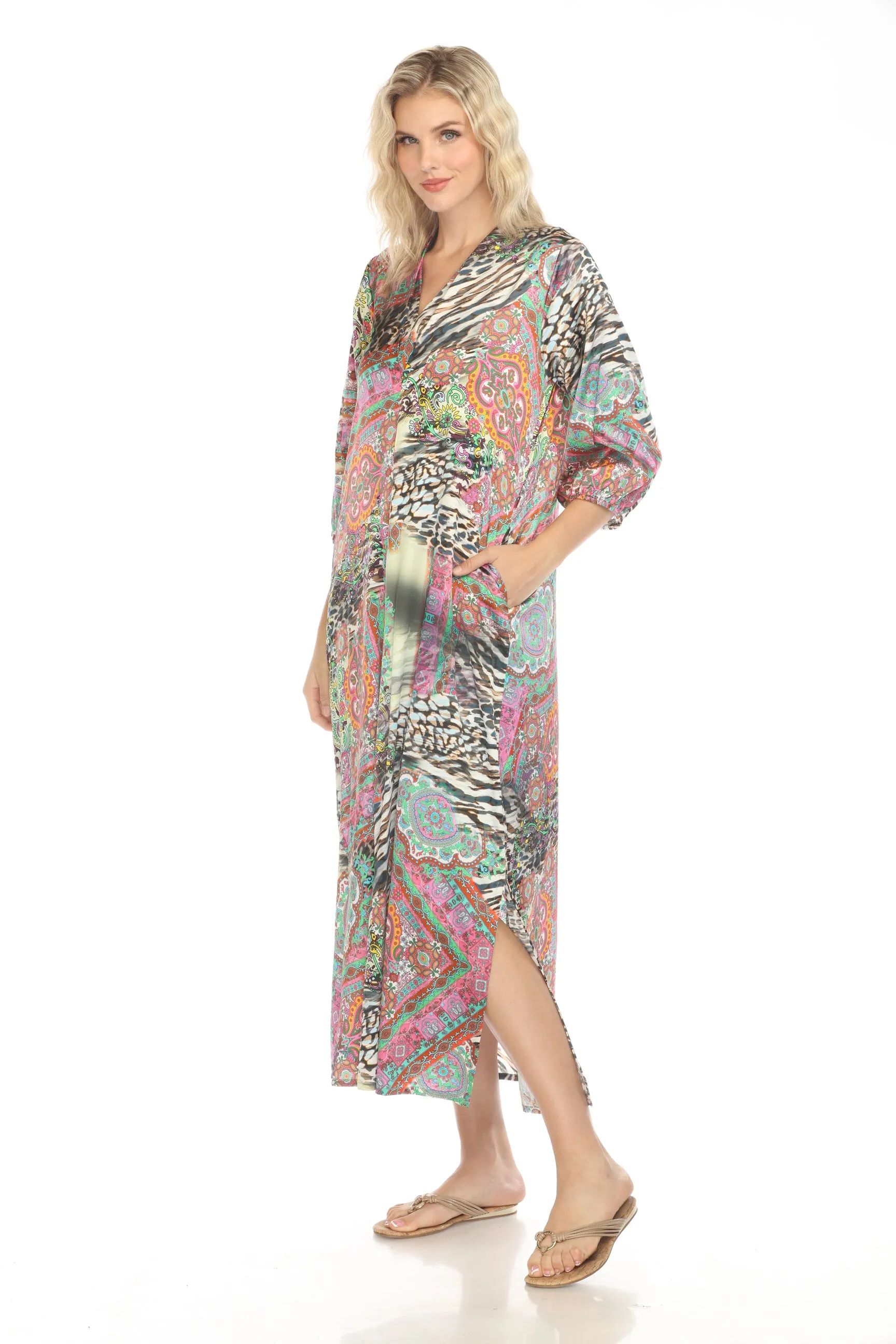 Johnny Was Kahinu Paisley Tie Silk Maxi Dress C36624BE