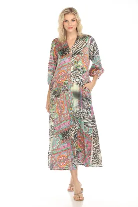 Johnny Was Kahinu Paisley Tie Silk Maxi Dress C36624BE