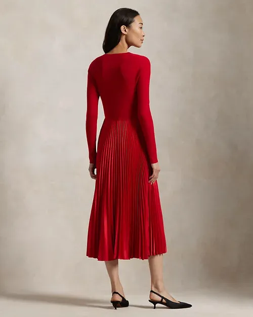 Jumper-Bodice Long-Sleeve Dress