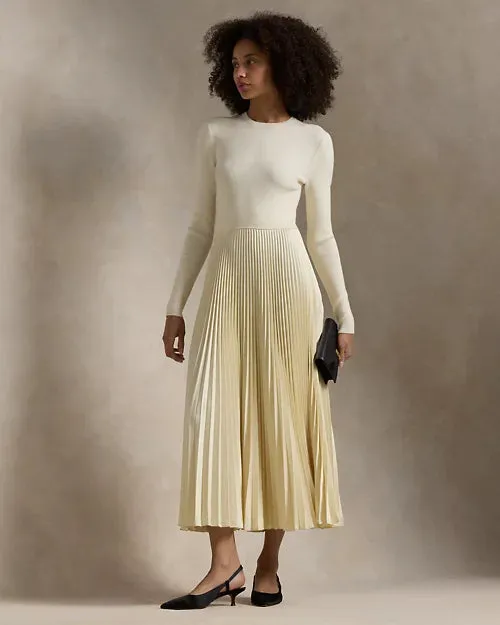 Jumper-Bodice Long-Sleeve Dress