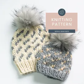 KNITTING PATTERN: Migrations Beanie, Easy Fair Isle Hat Knitting Pattern for Super Bulky Yarn