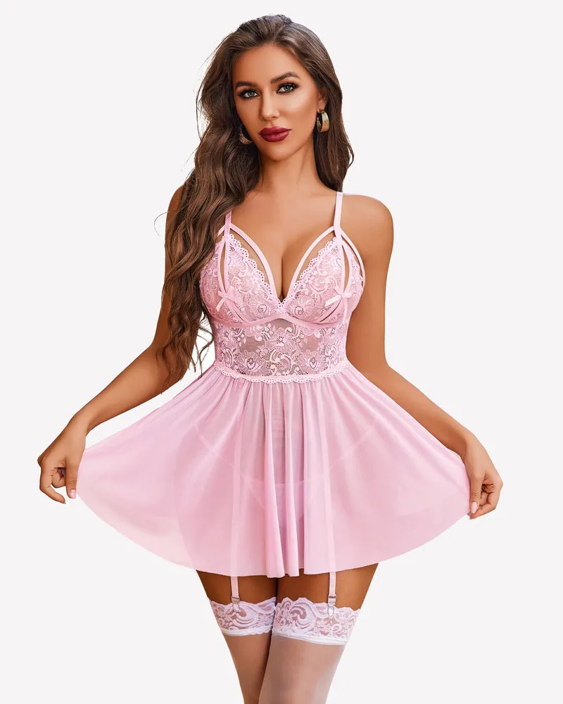 Lace Lingerie Dress With Garter