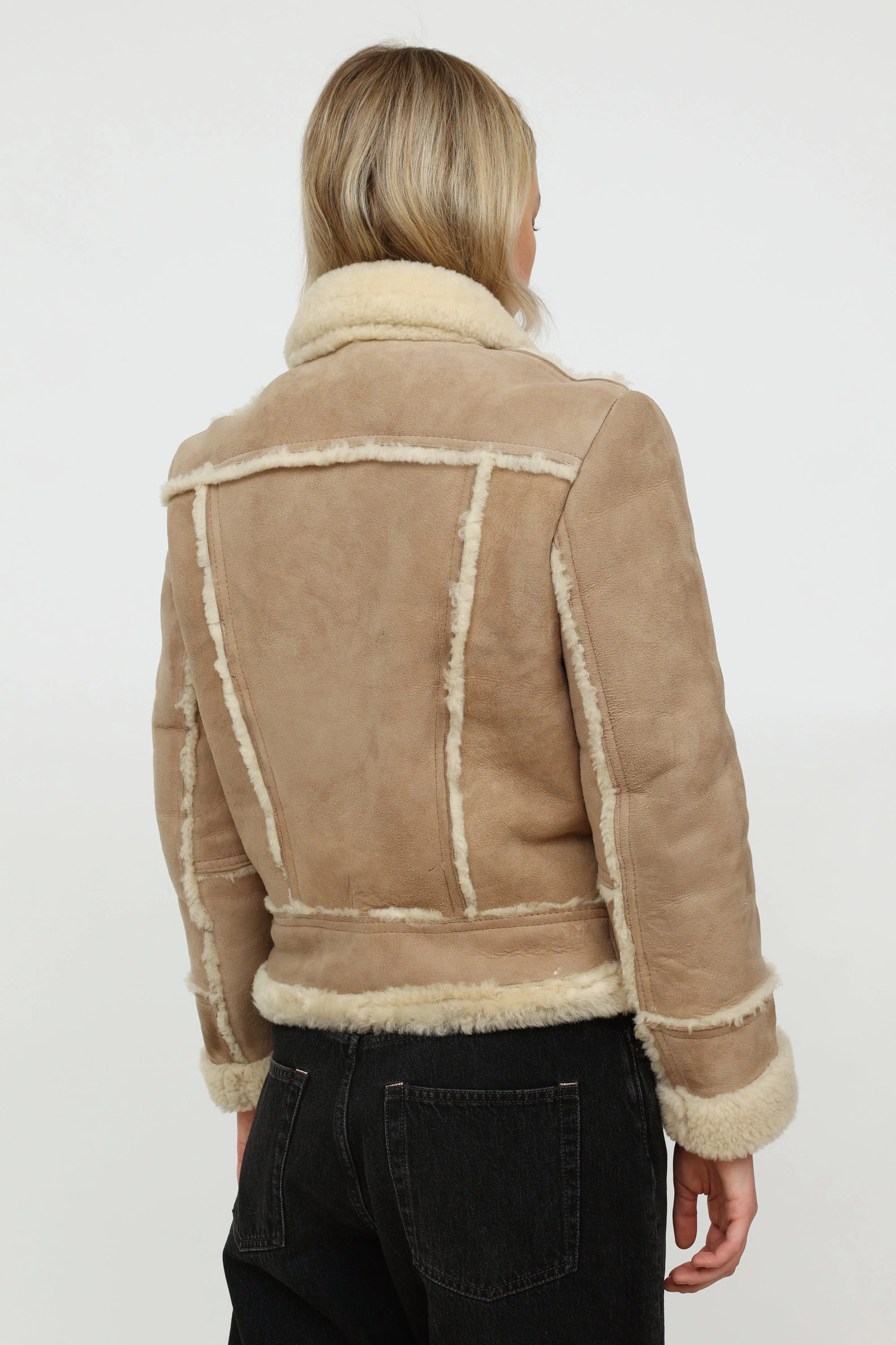 Leather Attic Vintage Beige Shearling Jacket