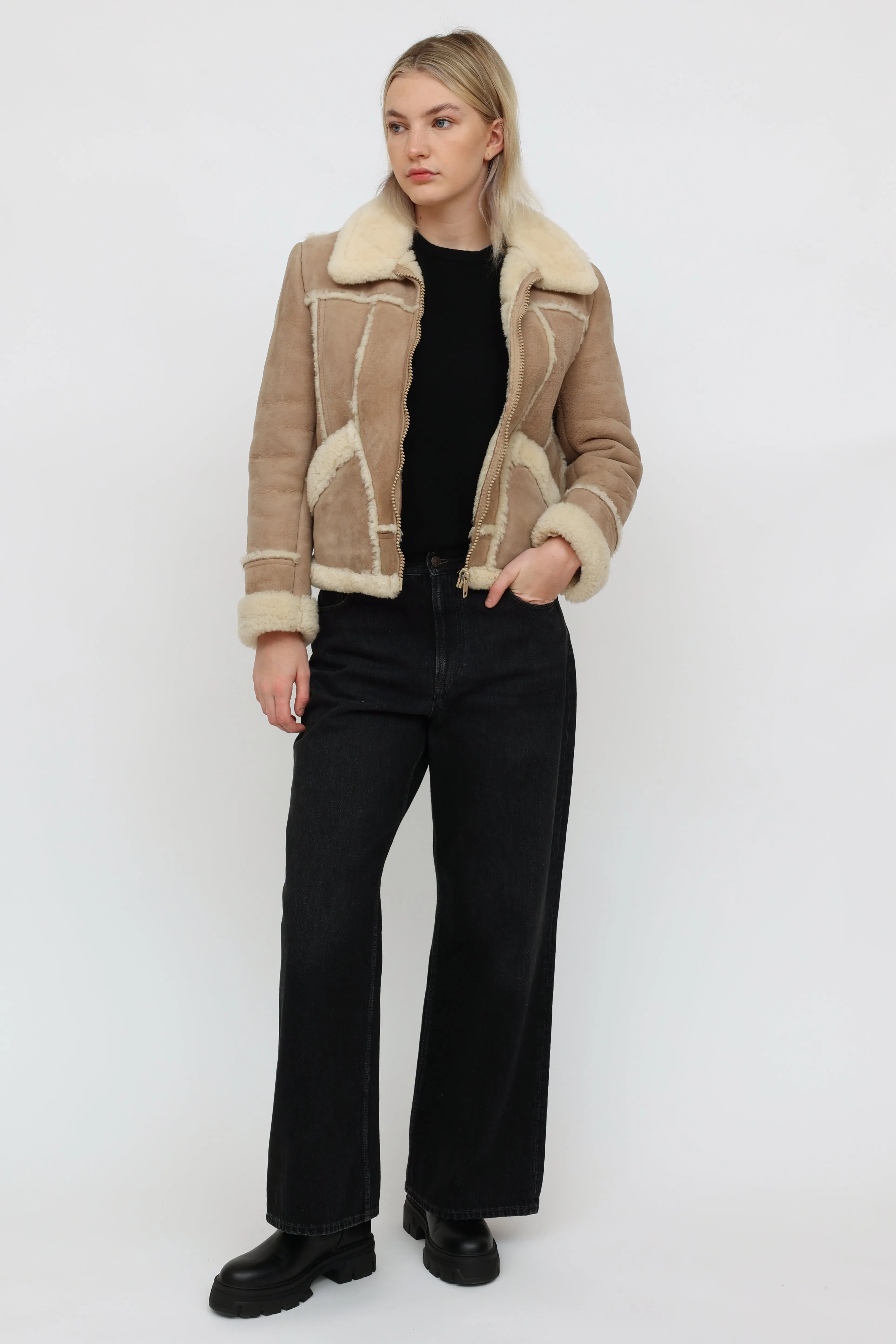 Leather Attic Vintage Beige Shearling Jacket