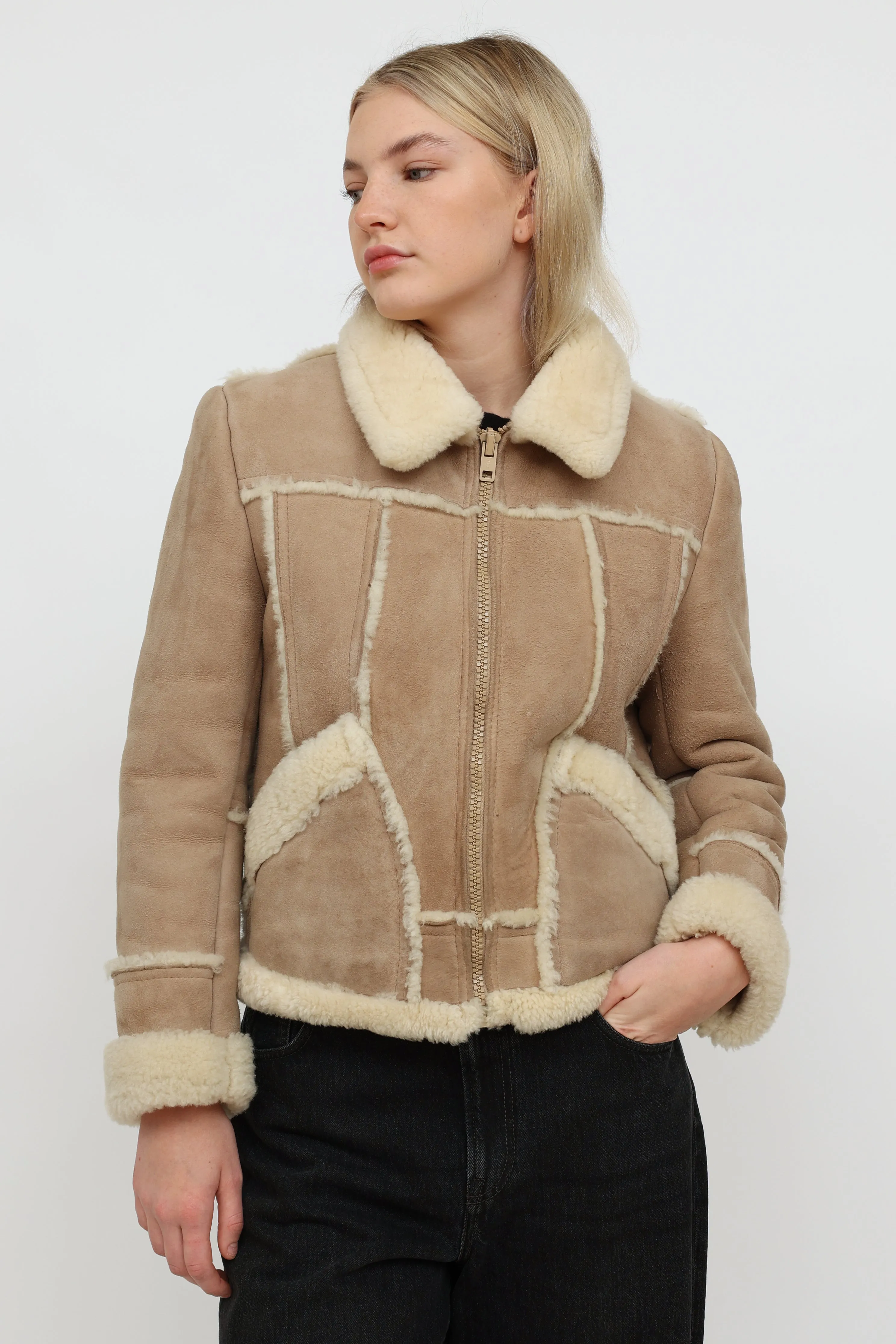 Leather Attic Vintage Beige Shearling Jacket