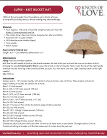 Lupin ~ Knit Bucket Hat Pattern ~ by Knots of Love