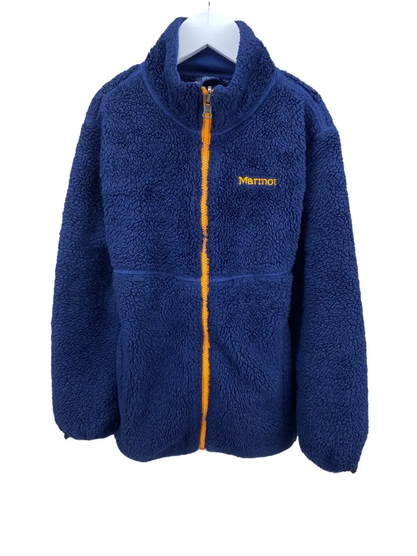 Marmot, Boys' Rain Jacket (Shell) and Sherpa Fleece, Navy/Orange, Size M (8-9)